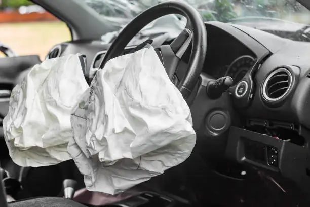 two airbag exploded at a car accident,Car Crash air bag