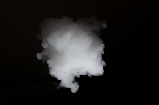 nubes de blanco suaves aisladas en una ilustración de fondo negro. nube de humo o vape - 13417 fotografías e imágenes de stock