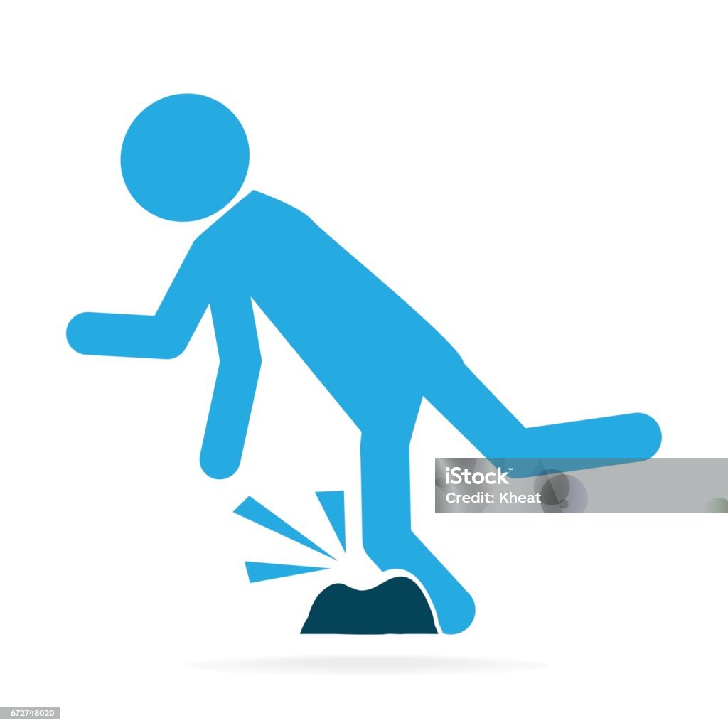 Tripping Over Object Man Tripping Over On Floor Person Injury Symbol Stock Illustration ...