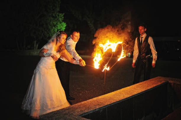 istock wedding couple background two fire heart 672767938