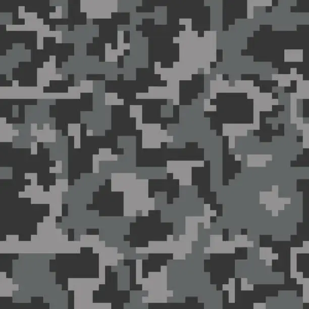 Vector illustration of Digital pixel camouflage seamless pattern for your design. Vector Texture