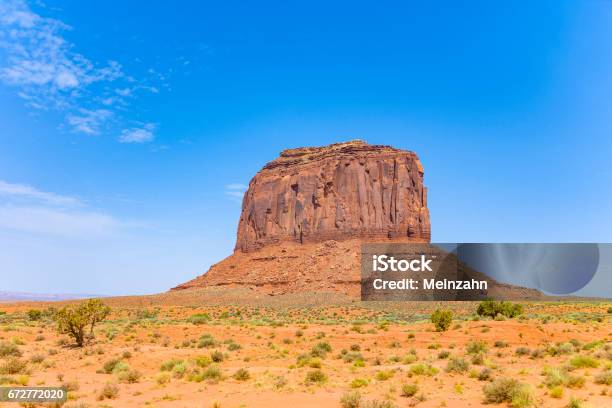 Merrik Butte In The Monument Valley Stock Photo - Download Image Now - Arizona, Blue, Butte - Rocky Outcrop