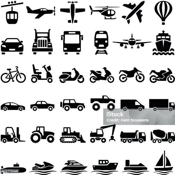 Transport Icons Stock Illustration - Download Image Now - Icon, Transportation, Mode of Transport