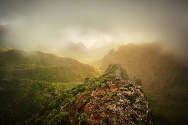 horizontal shot view from Masca village in Tenerife, mountains abstract shot.