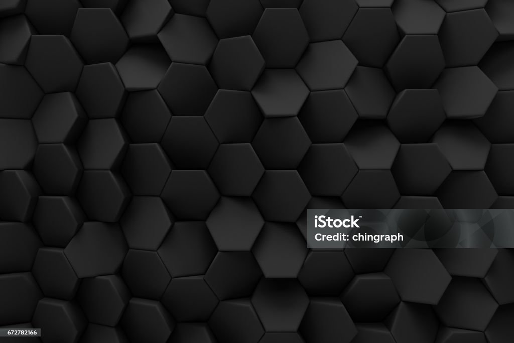 abstract hexagon black bee hive modern technology background 3d render Beehive stock illustration