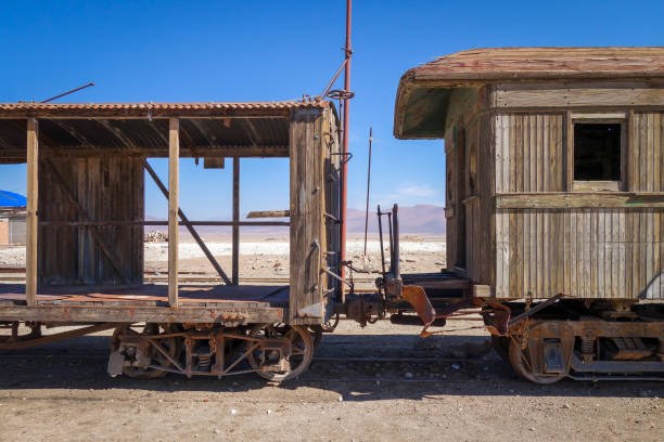 istock Old train station in Bolivia desert 672782470