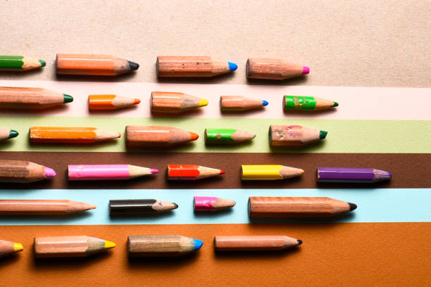 istock Miniature pencils of different colors. 672788896