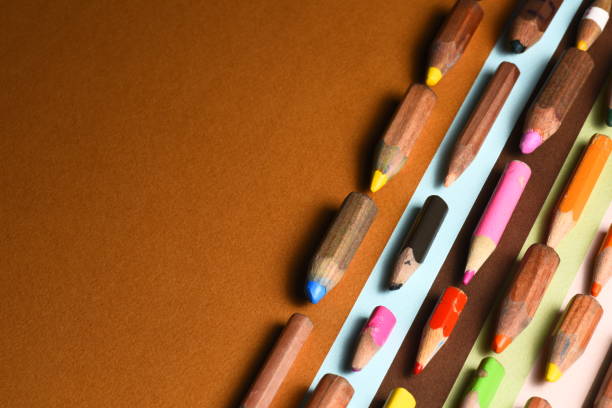 istock Miniature pencils of different colors. 672793414