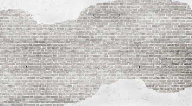 pared de ladrillos enlucida blancas con textura fondo vintage. - 1825 fotografías e imágenes de stock
