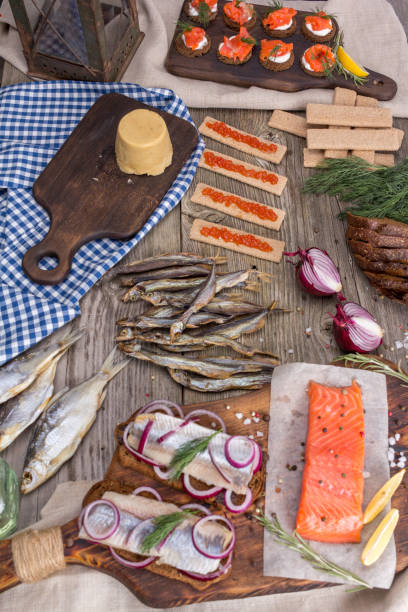istock Traditional Norwegian cuisine - Brunost and fish 672806754