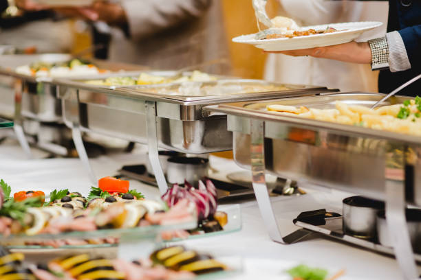 istock Catering food wedding buffet 672809222