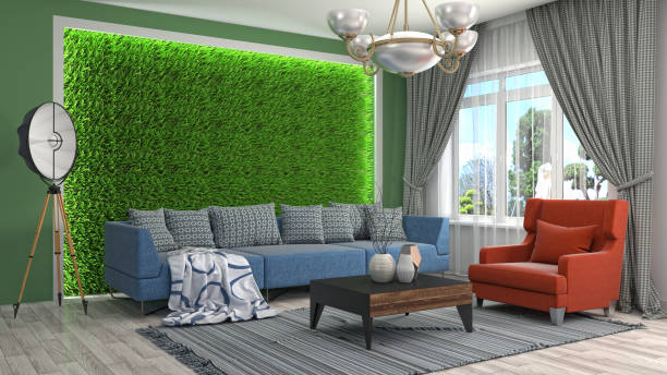 istock Interior living room. 3d illustration 672809592