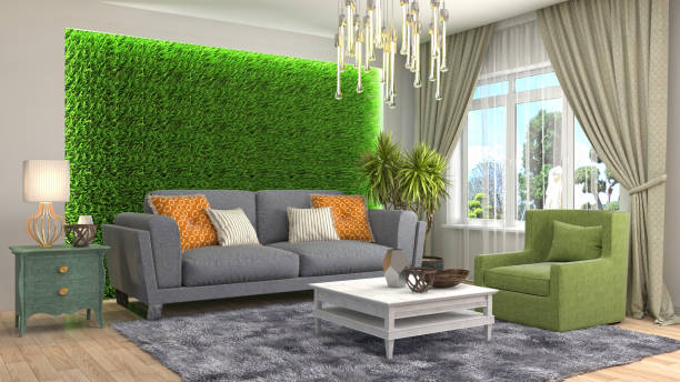 istock Interior living room. 3d illustration 672809608