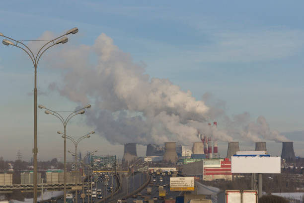 istock Pipe with smoke Heat energy network CHP 672810702