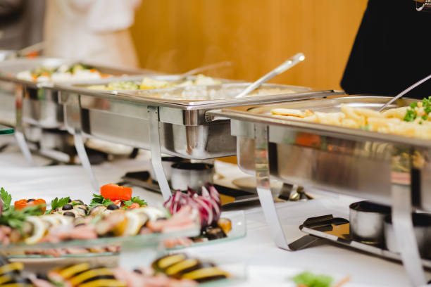 istock Catering food wedding buffet 672823168