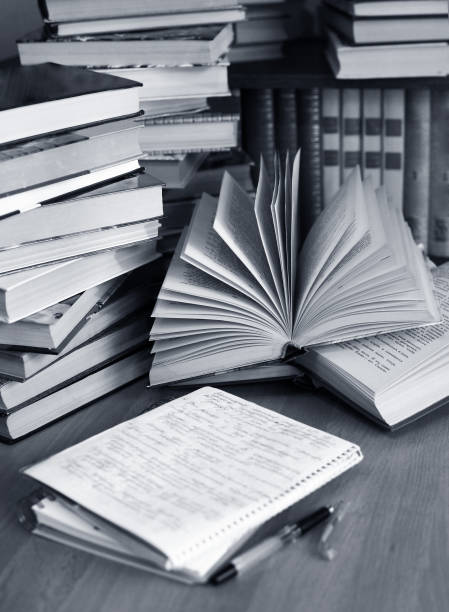 istock Many old books combined by a heap 672826830