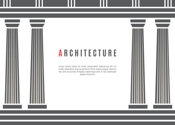 architektura greckiej świątyni tła - greece ancient history roman classical greek stock illustrations