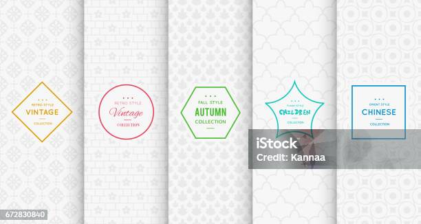 Light Grey Seamless Patterns For Universal Background Stock Illustration - Download Image Now