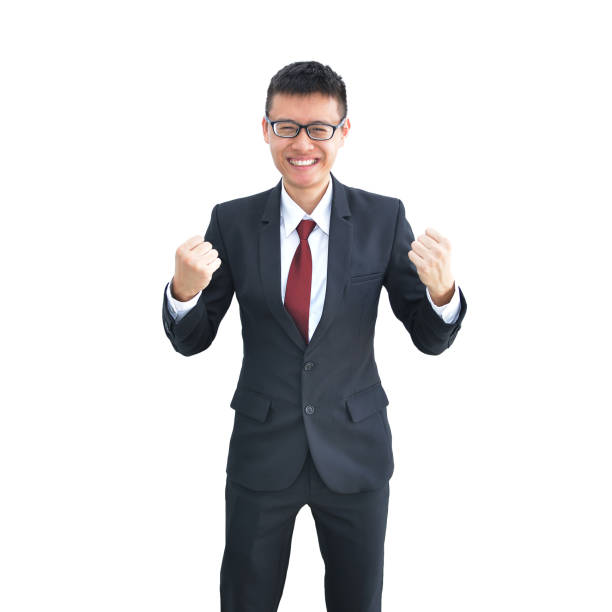 istock Asian Business man smiling isolated on white background, clipping path inside 672830844