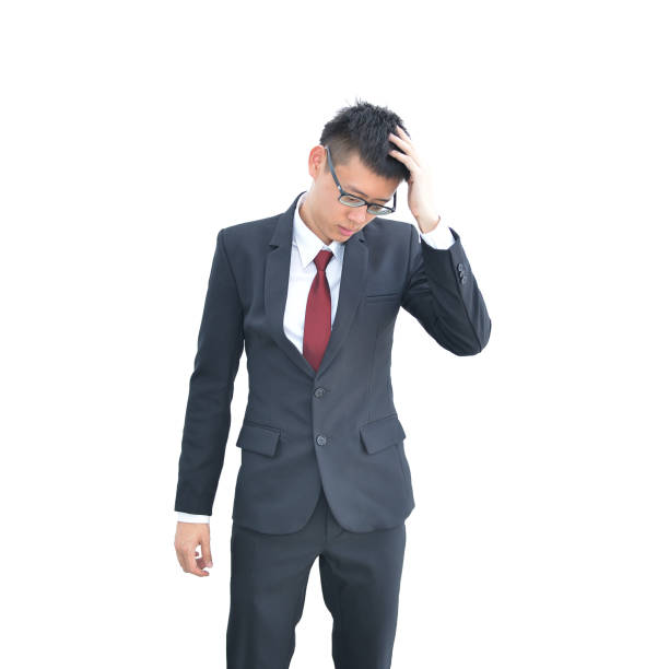 istock Asian Business man has headache isolated on white background, clipping path inside 672831114