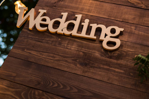 istock Wooden plaque wedding 672841394