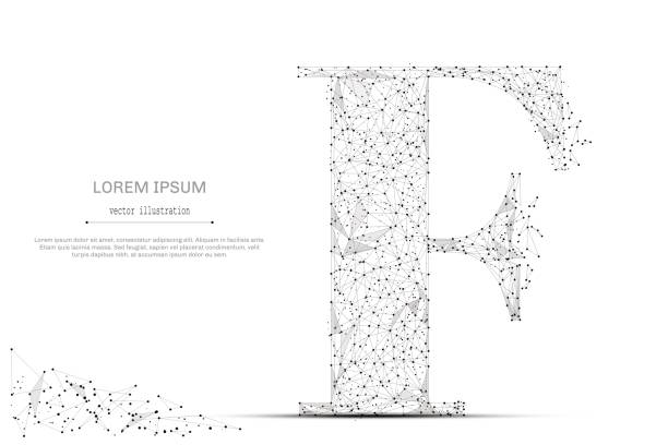 편지 f 낮은 폴 리 회색 - f connector stock illustrations