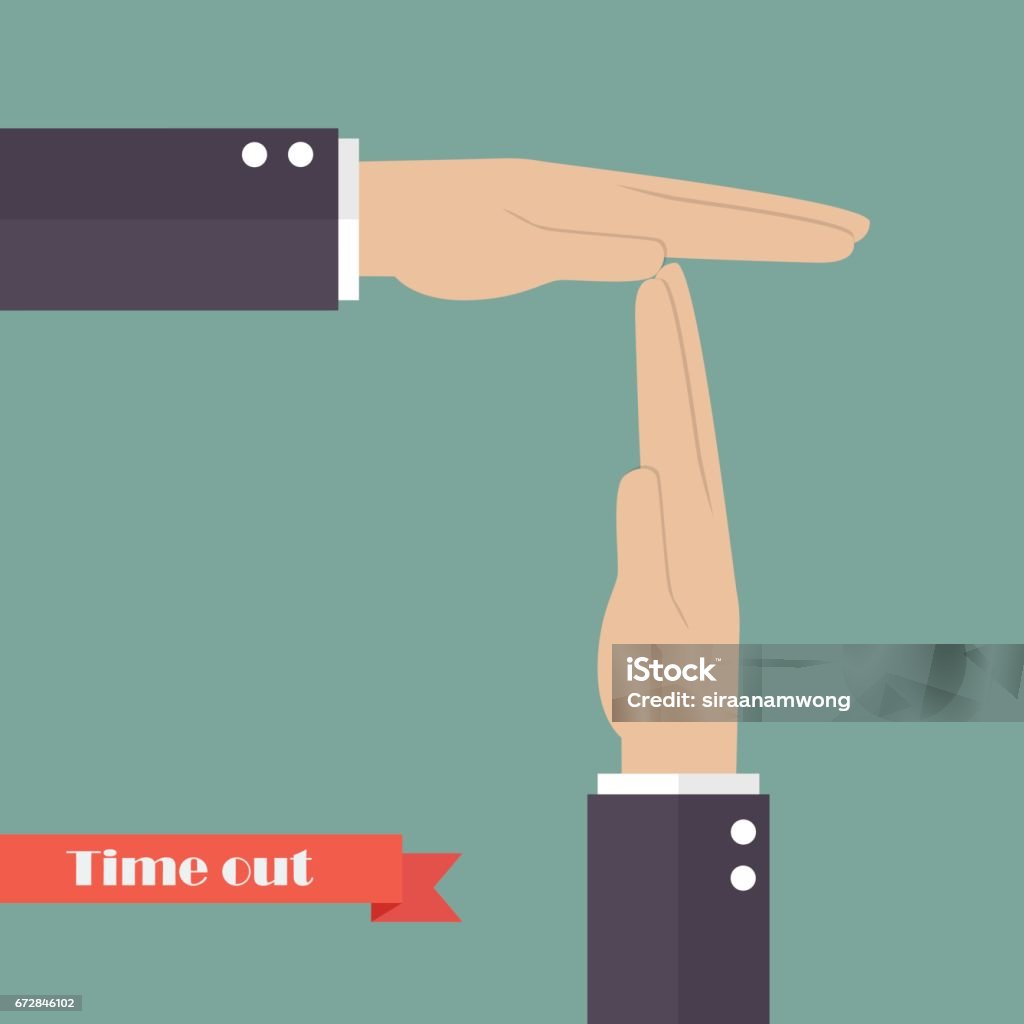 Timeout signal hand Timeout signal hand. Vector illustration Resting stock vector