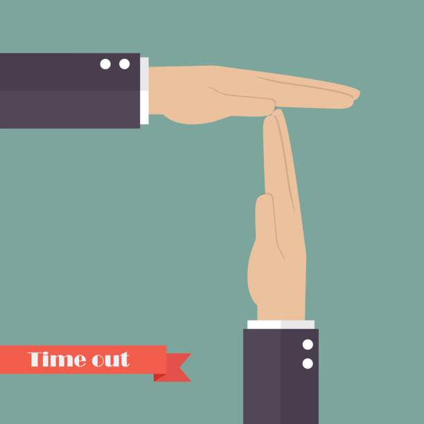 Timeout signal hand Timeout signal hand. Vector illustration resting stock illustrations