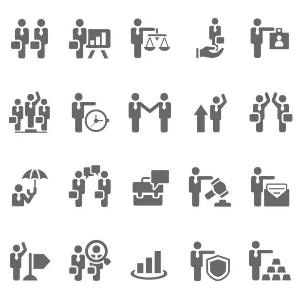 Vector illustration of Business man icon set
