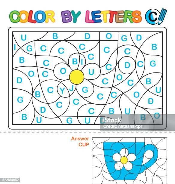 Color By Letter00 Stock Illustration - Download Image Now - Alphabet, Alphabetical Order, Back to School