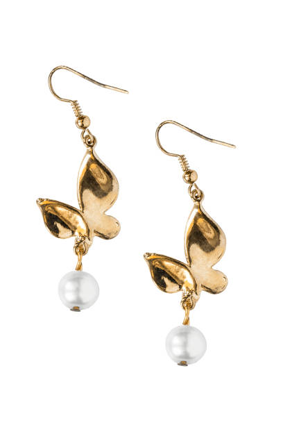 istock Golden earrings isolated 672885356