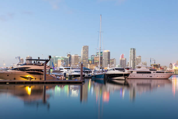istock Miami downtown skyline at dusk 672890284