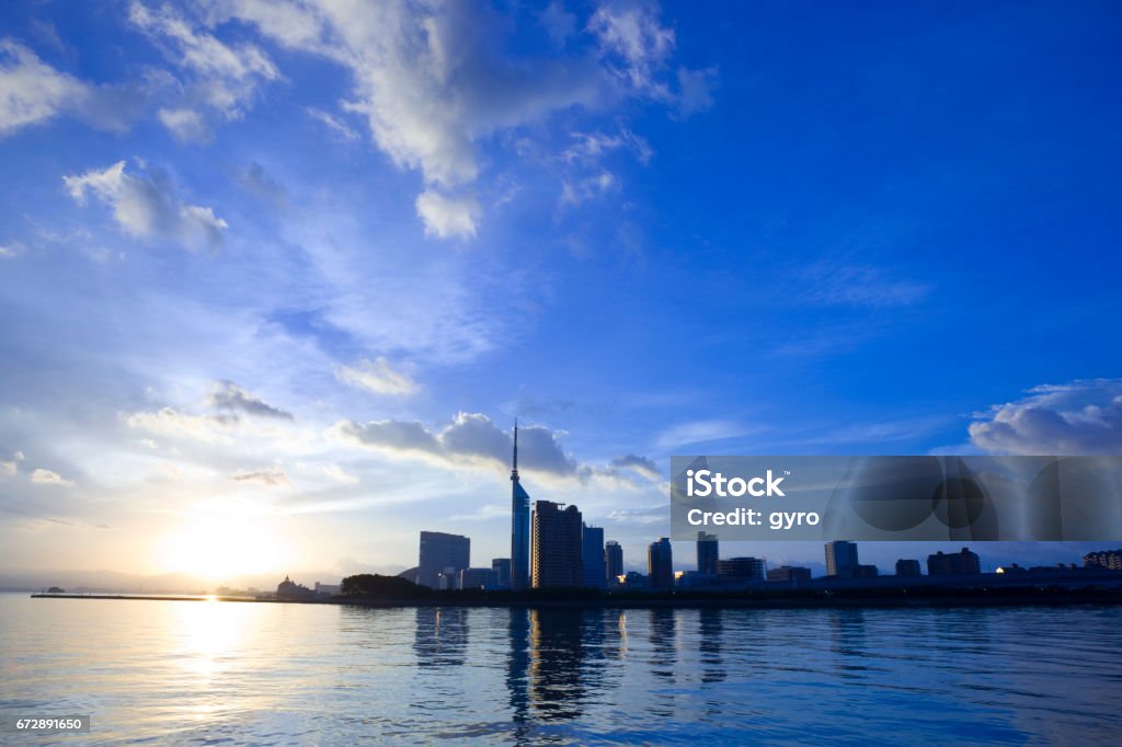 Seaside also have Sunrise Fukuoka City Stock Photo