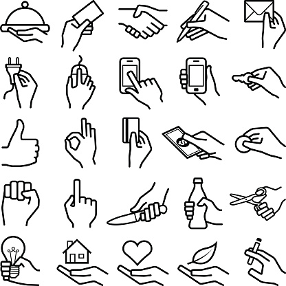 Hand icon collection - vector illustration