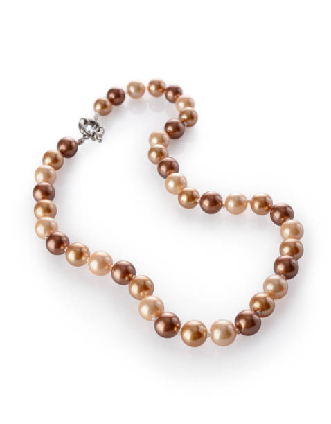 istock Luxury elegant golden pearl necklace 672898160