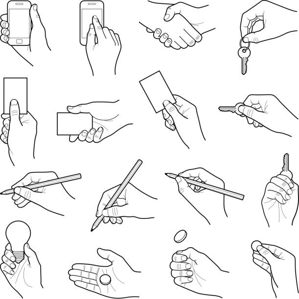 시계바늘  - writing human hand signature vector stock illustrations