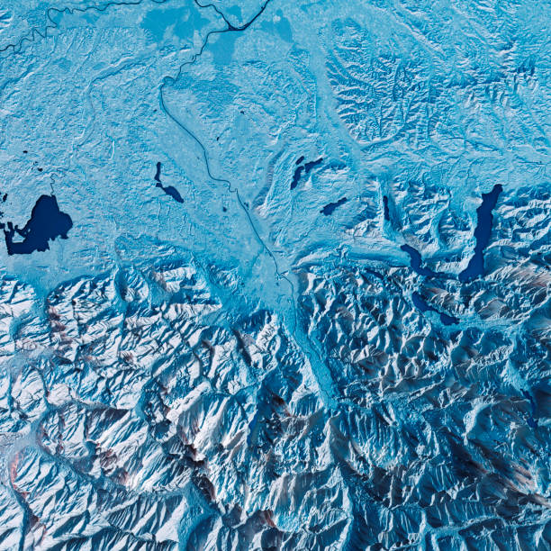 istock Salzburg 3D Render Satellite View Topographic Map Blue 672905814