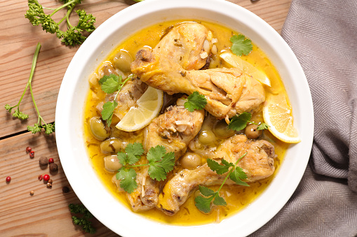 chicken with olive,lemon and coriander