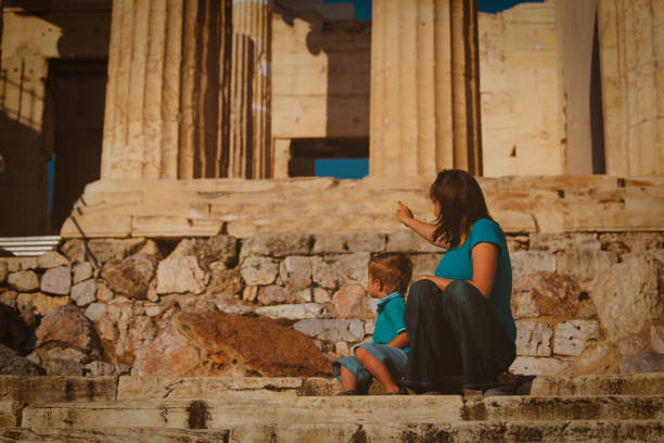 istock mother and son travel in Acropolis, Athens, Greece 672914918