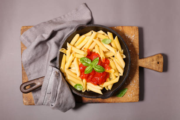 istock pasta with tomato sauce and basil 672919300