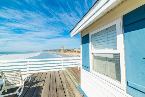 istock wooden beach house in San Diego 672930014