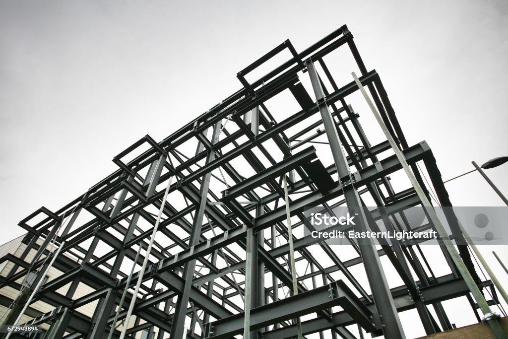 Estructura de acero del sitio de construcción - Foto de stock de Estructura física libre de derechos