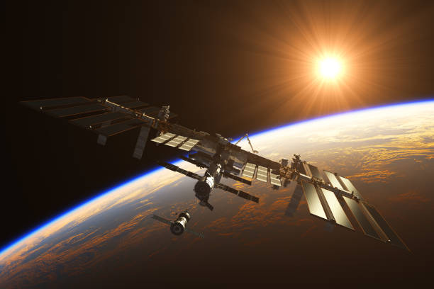 istock International Space Station On The Background Of Rising Sun 672950426
