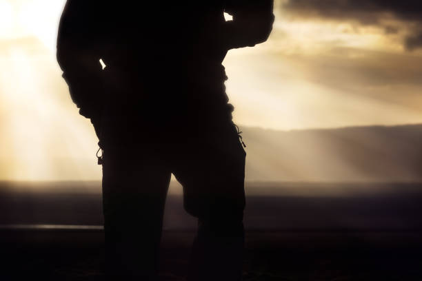istock Silhouette of a Man Watching a Landscape 672988208