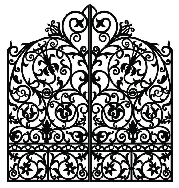 Vector illustration of Forged iron gate