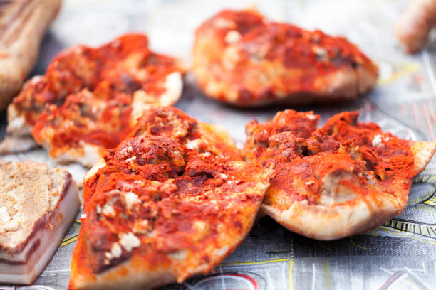 istock Very delicious homemade cooked bacon 672994740