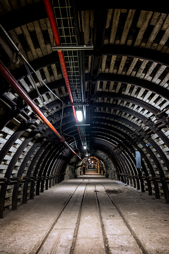 Corridor Support Underground Corridor With Steel Support System Stock Photo - Download ...