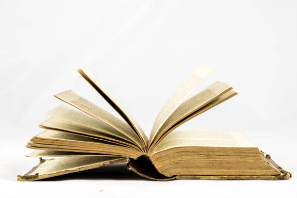 istock Old dusty book on white isolated background 673016276