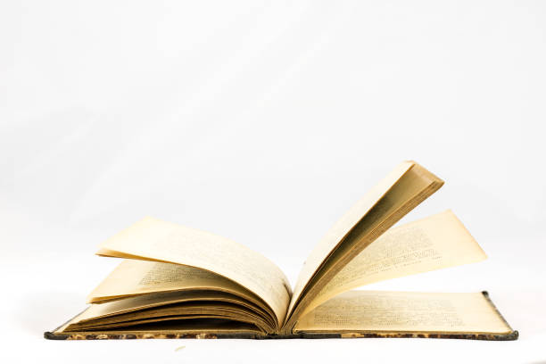istock Old dusty book on white isolated background 673016288