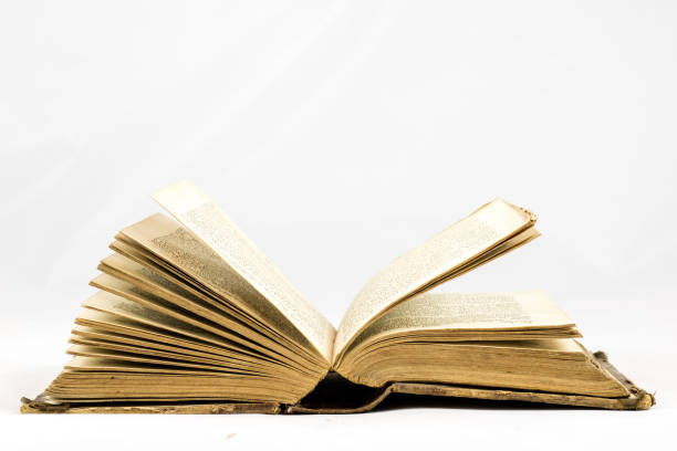 istock Old dusty book on white isolated background 673016916